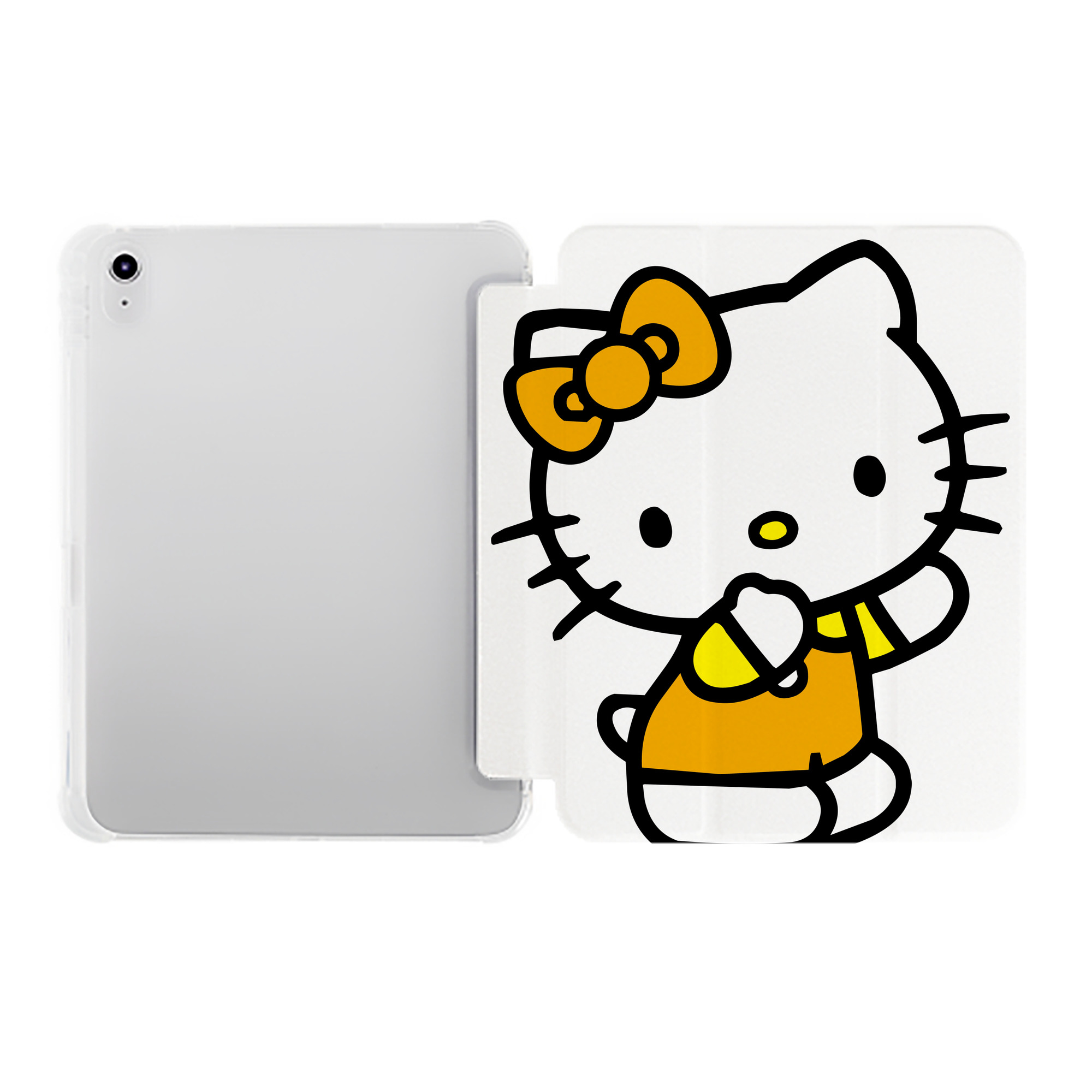 （画像用） Hello Kitty ハローキティ IPad ケース ペン収納付き 三つ折りスタンド PUレザー×シリコン 対応機種9.5/10.5/10.9インチ